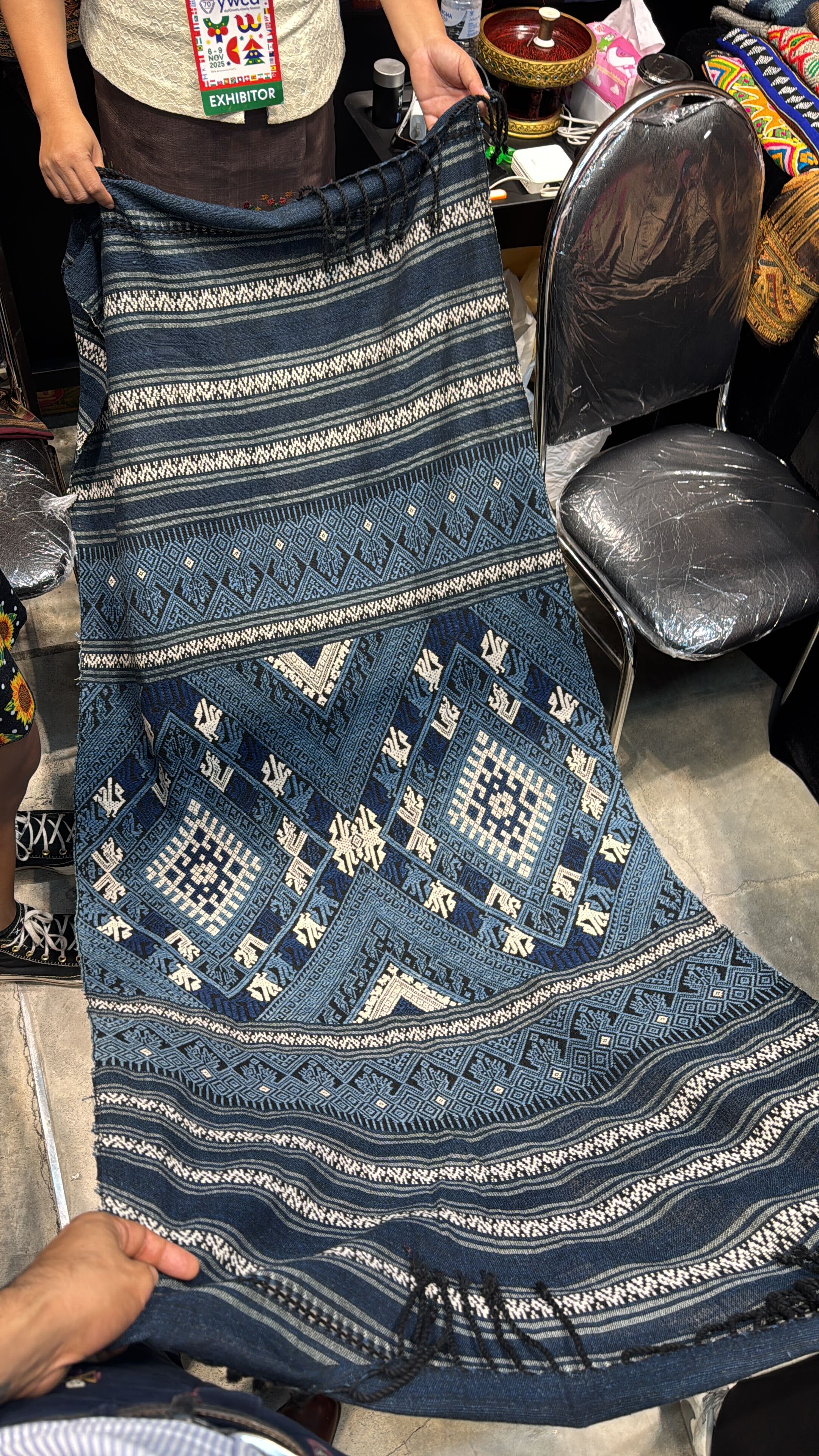 Indigo Handwoven Cotton Textile Art